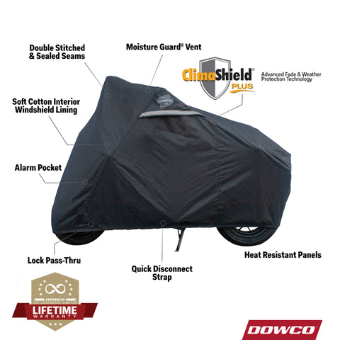 Dowco Kawasaki Z125,Honda Grom, Honda Monkey WeatherAll Plus Motorcycle Cover - Black - 51096-00
