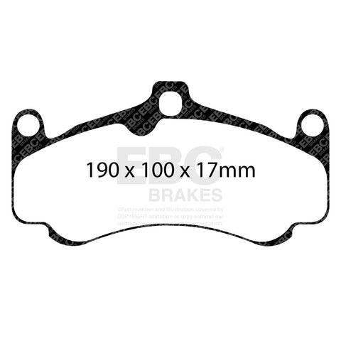 EBC Racing 10-12 Porsche 911 (997) GT3 (Cast Iron Rotors Only) RP-1 Race Front Brake Pads - DP82094RP1