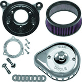 S&S Cycle 08-17 Touring/16-17 Softail Models Stealth Air Cleaner Kit w/ Chrome Mini Teardrop Cover - 170-0437