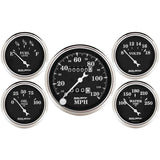 Auto Meter Gauge Kit 5 pc. 3 1/8in & 2 1/16in Mechanical Speedometer Old Tyme Black - 1708