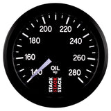 Autometer Stack 52mm 140-280 Deg F 1/8in NPTF Male Pro Stepper Motor Oil Temp Gauge - Black - ST3310