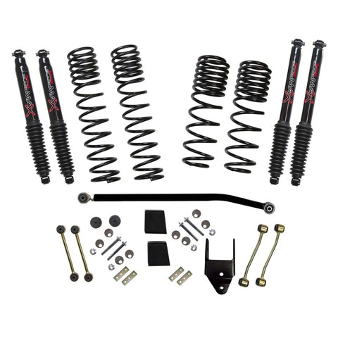 Skyjacker 2020 Jeep JL 4WD Rub Diesel 3.5-4in Dual Rate Long Trvl Sus Lift Kit w/Blk Max Shocks - JL40RBPBLTD