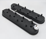 Granatelli 96-22 GM LS Tall Valve Cover w/Angled Coil Mounts - Black Wrinkle (Pair) - 640362