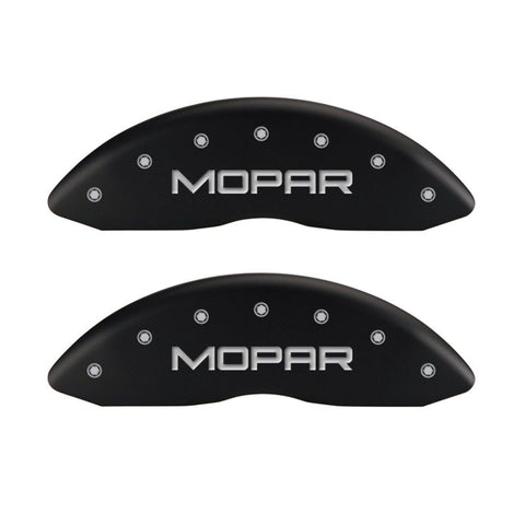 MGP 4 Caliper Covers Engraved Front & Rear MOPAR Red finish silver ch - 55002SMOPRD