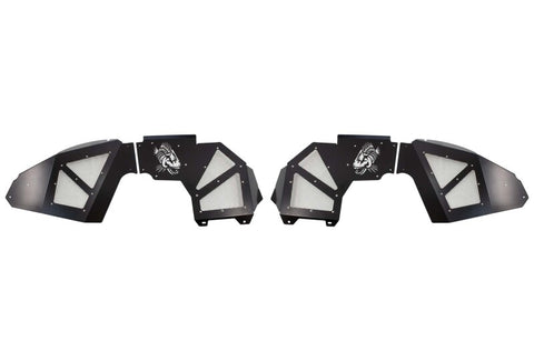 Fishbone Offroad 2018+ Jeep Wrangler JL Front Pair Aluminum - Black Powdercoat Inner Fenders - FB33130F