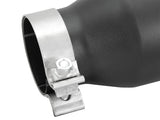 aFe Power Gas Exhaust Tip Black- 3 in In x 4.5 out X 9 in Long Bolt On (Black) - 49T30451-B09