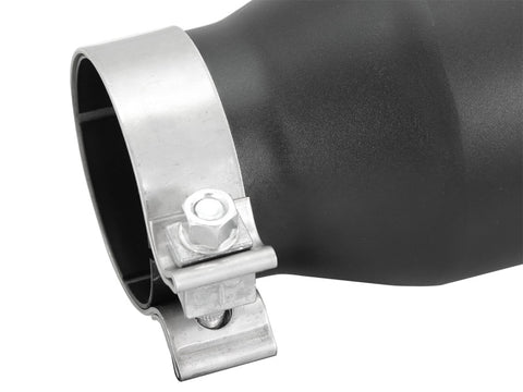 aFe Power Gas Exhaust Tip Black- 3 in In x 4.5 out X 9 in Long Bolt On (Black) - 49T30451-B09