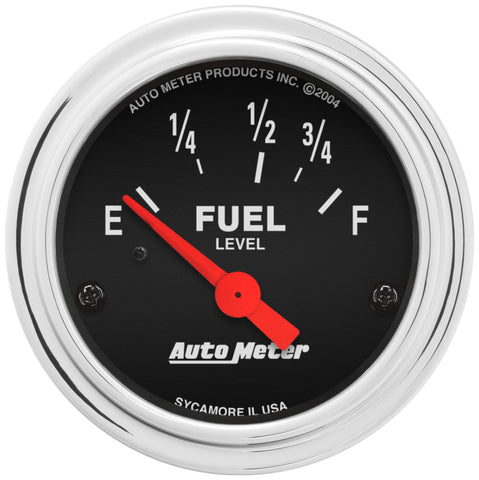 Autometer Traditional Chrome 52mm Short Sweep Electrical Fuel Level Gauge - 2515