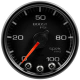 Autometer Spek-Pro Gauge Boost 2 1/16in 100psi Stepper Motor W/Peak & Warn Blk/Blk - P30532