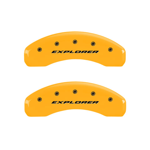 MGP 4 Caliper Covers Engraved Front & Rear Explorer Yellow Finish Black Char 2006 Ford Explorer - 10041SXPLYL