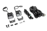 Go Rhino Xplor Blackout Series Cube LED Flood Light Kit (Surface/Threaded Stud Mnt) 2x2 - Blk (Pair) - 750200321FCS