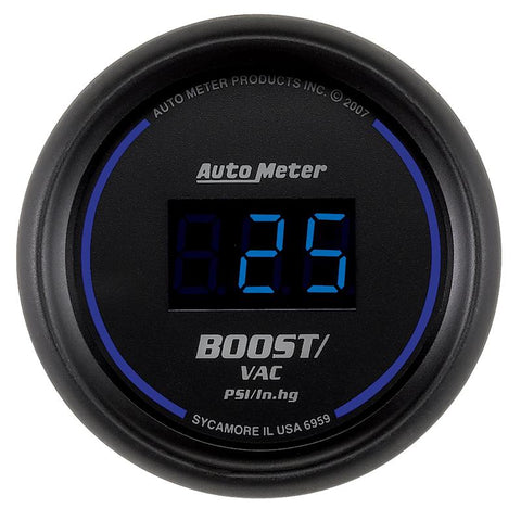 Autometer Cobalt Digital 52.4mm Black Vacuum/Boost Gauge - 6959