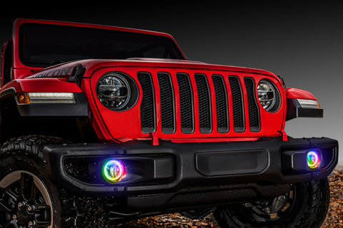 Oracle Jeep Wrangler JL/Gladiator JT LED Surface Mount Fog Light Halo Kit - ColorSHIFT - 1215-333