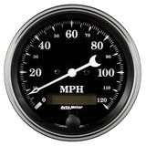 Auto Meter Gauge Speedo. 3 3/8in 120mph Elec. Prog. w/ LCD Odo Old Tyme Black - 1780