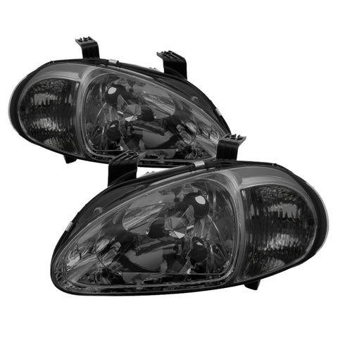 xTune Honda Del Sol 93-97 1Pc Crystal Headlights Smoke HD-ON-HDEL93-1P-SM - 5013439