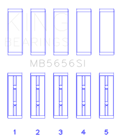 King Engine Bearings Toyota 1Zr-Fe (Size +0.75mm) Main Bearing Set - MB5656SI0.75
