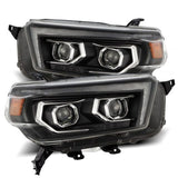 AlphaRex 10-13 Toyota 4Runner PRO-Series Projector Headlights Plank Style Black w/Seq Signal/DRL - 880755