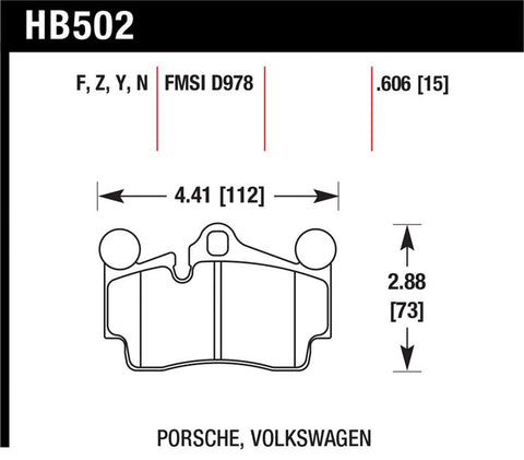 Hawk 2007-2014 Audi Q7 Premium HPS 5.0 Rear Brake Pads - HB502B.606