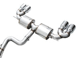 AWE Tuning MK8 Volkswagen Golf R 3in Touring Edition Quad Exhaust - Chrome Silver Tips - 3015-42658