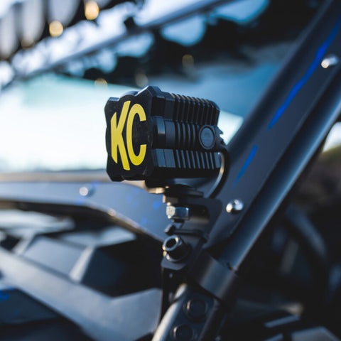 KC HiLiTES FLEX ERA 1 Single Light Cover ONLY (Black/Yellow KC Logo) - 5328