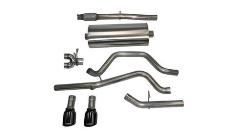 Corsa 14 GMC Sierra/Chevy Silv 1500 Crew Cab/Short Bed 5.3L V8 Black Sport Dual Rear CB Exhaust - 14869BLK