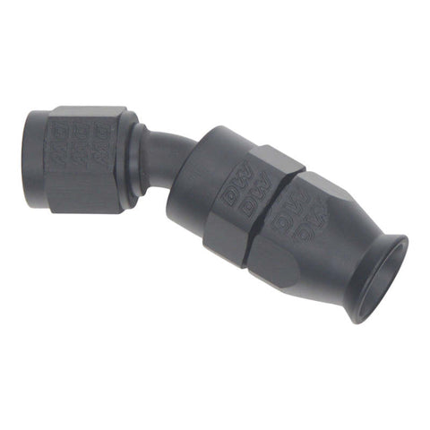 DeatschWerks 6 AN Female Flare Swivel 30-Degree Hose End PTFE - Anodized Matte Black - 6-02-0870-B