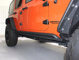 Fishbone Offroad 07-18 Jeep Wrangler JK 4 Door Rubicon Steel Rock Slider - Black Textured Powdercoat - FB23011
