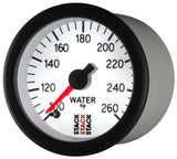Autometer Stack 52mm 100-260 Deg F 1/8in NPTF Male Pro Stepper Motor Water Temp Gauge - White - ST3358