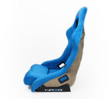 NRG FRP Bucket Seat ULTRA Edition - Large (Blue Alcantara/Gold Glitter Back) - FRP-302BL-ULTRA