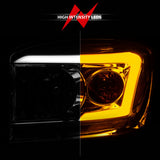 ANZO 06-09 Dodge RAM 1500/2500/3500 Headlights Chrome Housing/Clear Lens (w/Switchback Light Bars) - 111527
