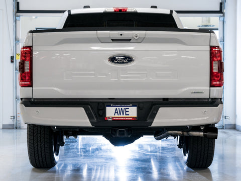 AWE 21+ Ford F150 Dual Side Exit Cat-Back Exhaust - 4.5in Diamond Black Tips *For Stock Y-Pipe Only - 3015-23059