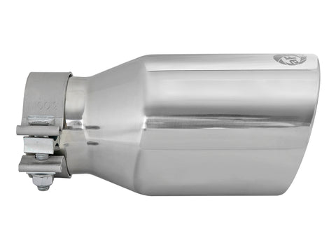 aFe MACH Force-Xp Univ 304 SS Double-Wall Clamp-On Exhaust Tip - Polished - 3in Inlet - 4.5in Outlet - 49T30454-P092