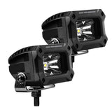 Go Rhino Xplor Bright Series Rectangle LED Spot Light Kit (Surface/Thread Stud Mnt) 3x2 - Blk (Pair) - 751003023SBS