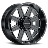 Raceline 940M Hostage 17x9in / 8x165.1 BP / 12mm Offset / 125.2mm Bore - Black & Milled Wheel - 940M-79080+12