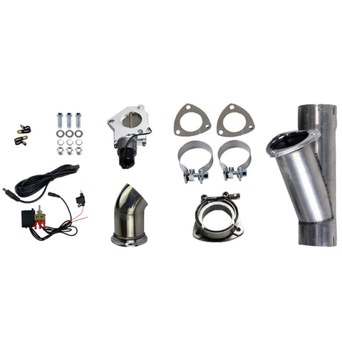 Granatelli 3.0in Aluminized Mild Steel Electronic Exhaust Cutout w/Slip Fit & Band Clamps - 303530