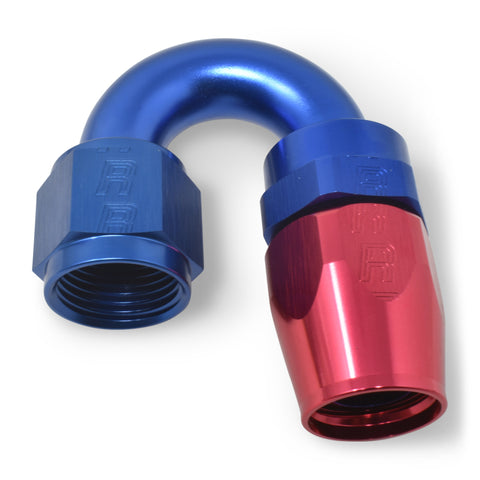 Russell Performance -6 AN Red/Blue 180 Degree Full Flow Swivel Hose End (With 9/16in Radius) - 613500