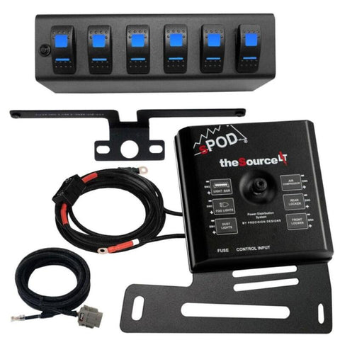 sPOD 07-08 Jeep Wrangler JK SourceLT w/Green LED Switch Panel - 873160