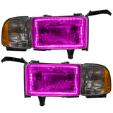 Oracle 94-02 Dodge Ram Pre-Assembled Halo Headlights - ColorSHIFT w/o Controller - 8167-334