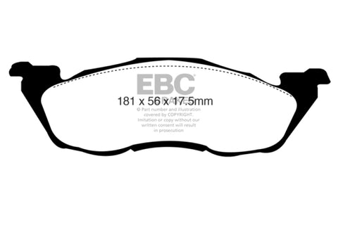 EBC 97-98 Dodge Dakota 2WD 2.5 Greenstuff Front Brake Pads - DP61276
