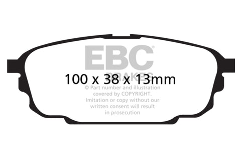 EBC 01-04 Mazda Protege 2.0 (Rear Rotors) Ultimax2 Rear Brake Pads - UD892