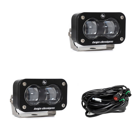 Baja Designs Universal S2 SAE Spot LED (Pair) - Clear - 237801