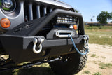 DV8 Offroad 07-18 Jeep Wrangler JK/JL FS-15 Steel Stubby Front Bumper w/ Fog Lights - FBSHTB-15