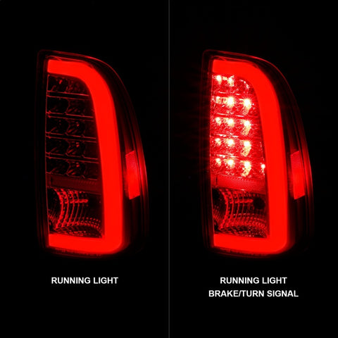 ANZO 00-06 Toyota Tundra LED Taillights w/ Light Bar Chrome Housing Clear Lens - 311413