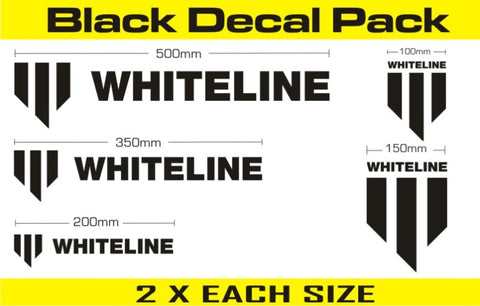 Whiteline Decal Kits 10 Pk Black - KWM002