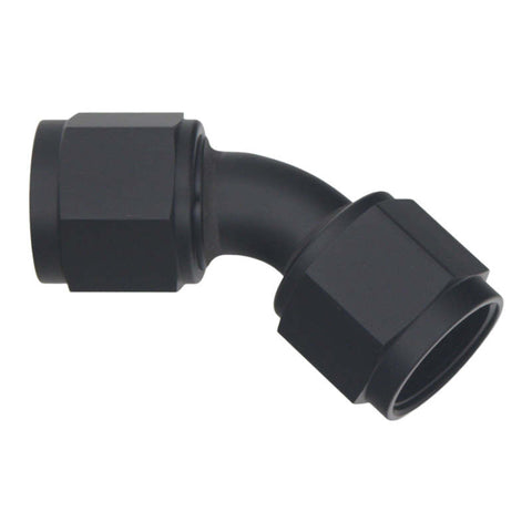 DeatschWerks 10AN Flare Female Swivel 45-Degree to 10AN Flare Female Swivel - Anodized Matte Black - 6-02-0214-B
