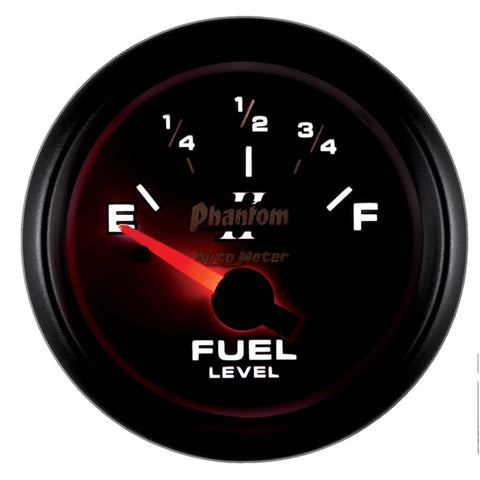 Autometer Phantom 2-1/16in 0-90 OHM Fuel Level Gauge - 7513