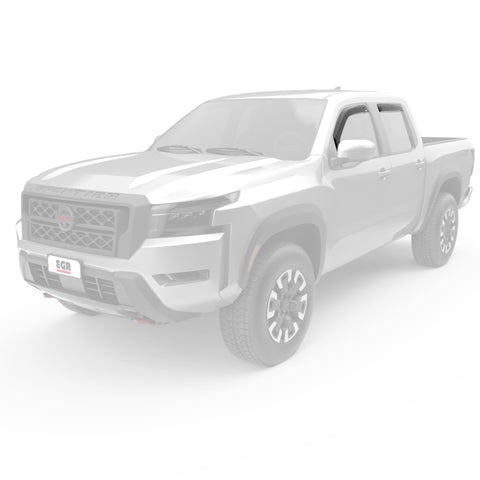 EGR 2022+ Nissan Frontier In Channel Window Visors Front/Rear Set Matte Black Crew Cab - 576045