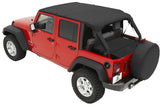 Bestop 07-09 Jeep Wrangler JK 4-Door Header Safari Bikini (Black Diamond) - 52581-35