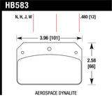 Hawk DR-97 Brake Pads for Aerospace Dynalite Caliper w/ 0.218in Center Hole - HB583J.480