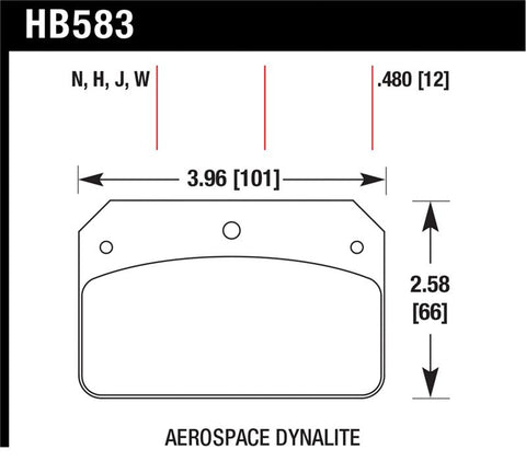 Hawk DR-97 Brake Pads for Aerospace Dynalite Caliper w/ 0.218in Center Hole - HB583J.480